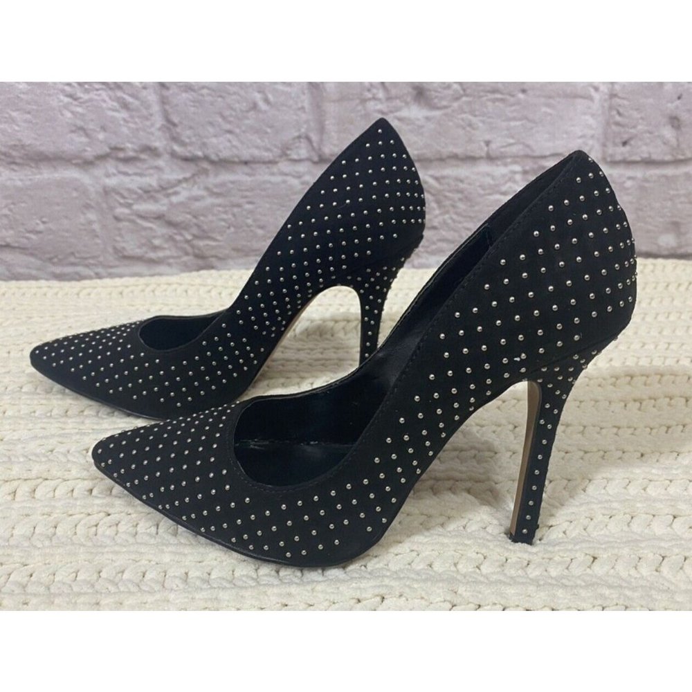 Aldo Black Metal Studded Court Shoes Pencil Heel US 6 Euro 36 Shoes‎
